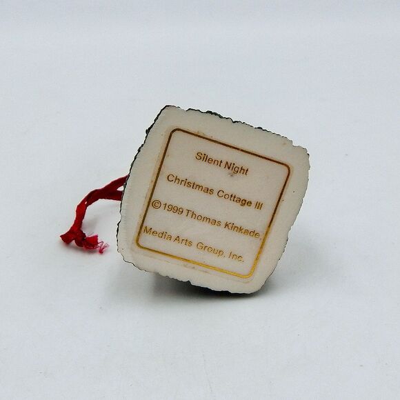 Thomas Kinkade Silent Night Christmas Cottage III Hinge Box Ornament Trinket - Picture 6 of 8